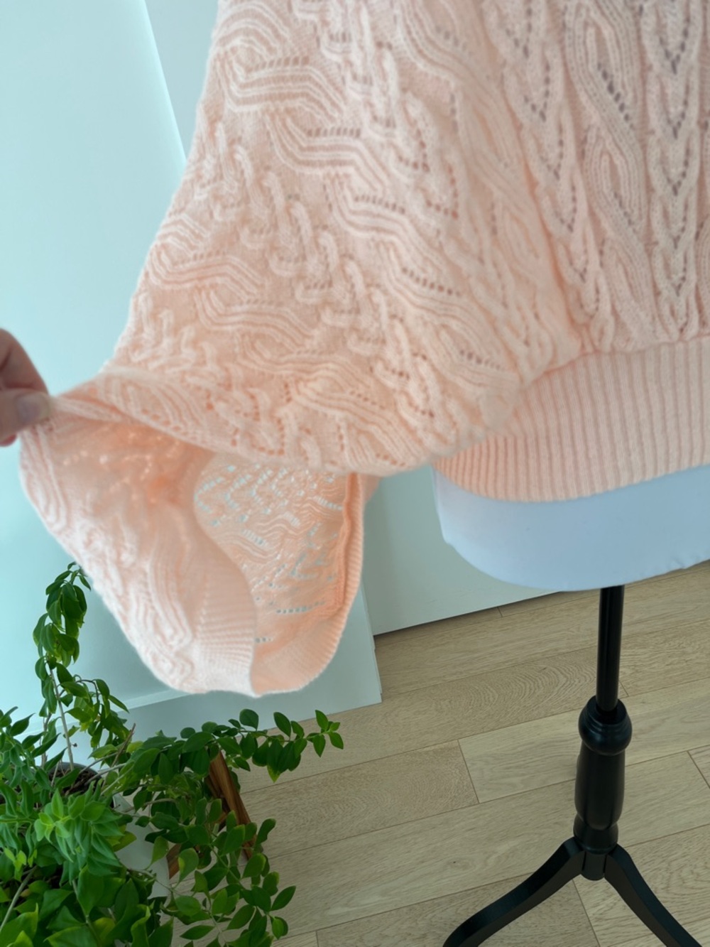 VINTAGE Eaton Batwing Lacy Cable Knit Cardigan Ruffles Feminine Romantic 70's - Picture 12 of 17
